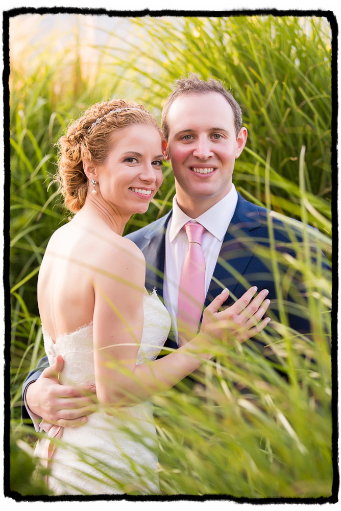The tall grasses by the beach at Bonnet Island Estate was a perfect spot to shoot this "just married" portrait.