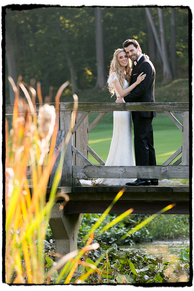 Jaymie & Brad drove golf carts with us out to this sweet bridge on the golf course at Fresh Meadow Country Club.