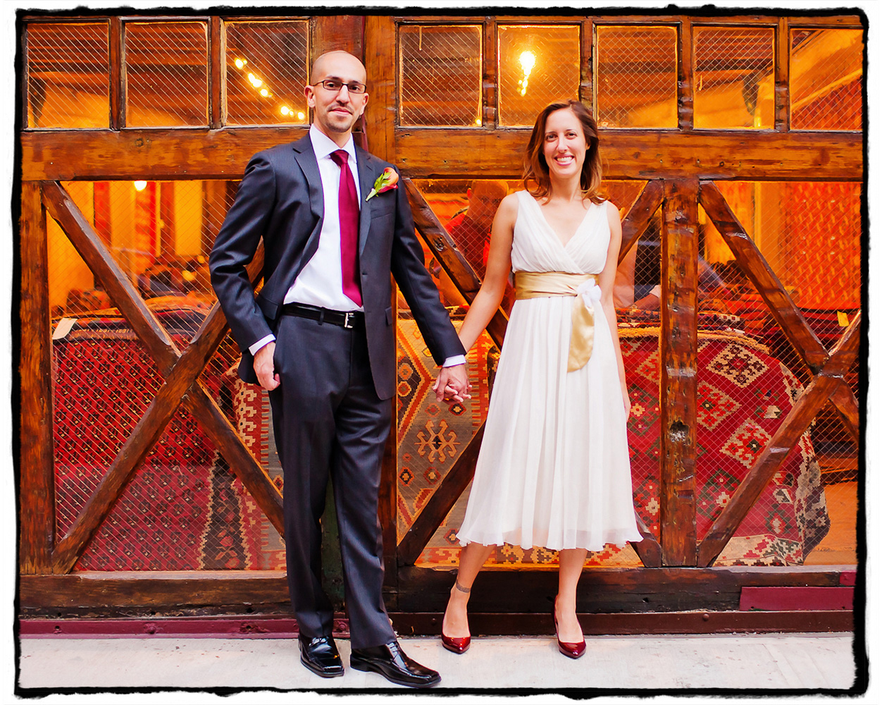 Adam and Shireen took a walk around the surrounding SoHo blocks before their wedding at Housing Works Bookstore in Manhattan.