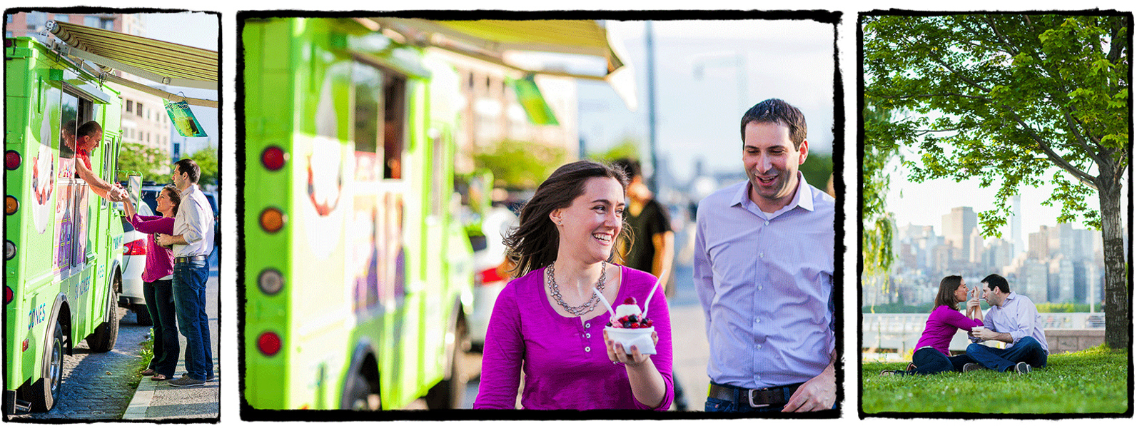 Engagement Portraits: Johanna & Greg visit the ice cream truck in Long Island City.
