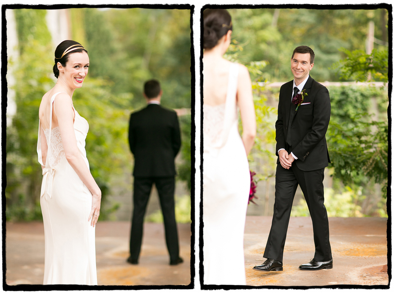 Shannon is excited for her groom to see her dress at The Roundhouse at Beacon Falls.