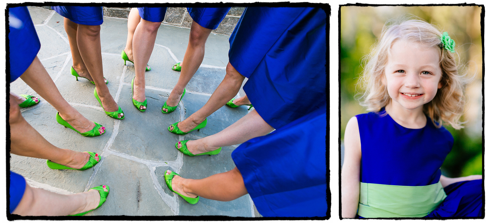 Vibrant blues and greens were the order of the day at this Belle Haven Club wedding.