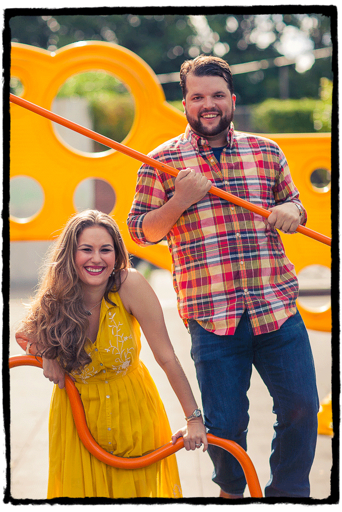 Engagement Portrait: Alex and Will had fun at the playground in Prospect Heights, Brooklyn.