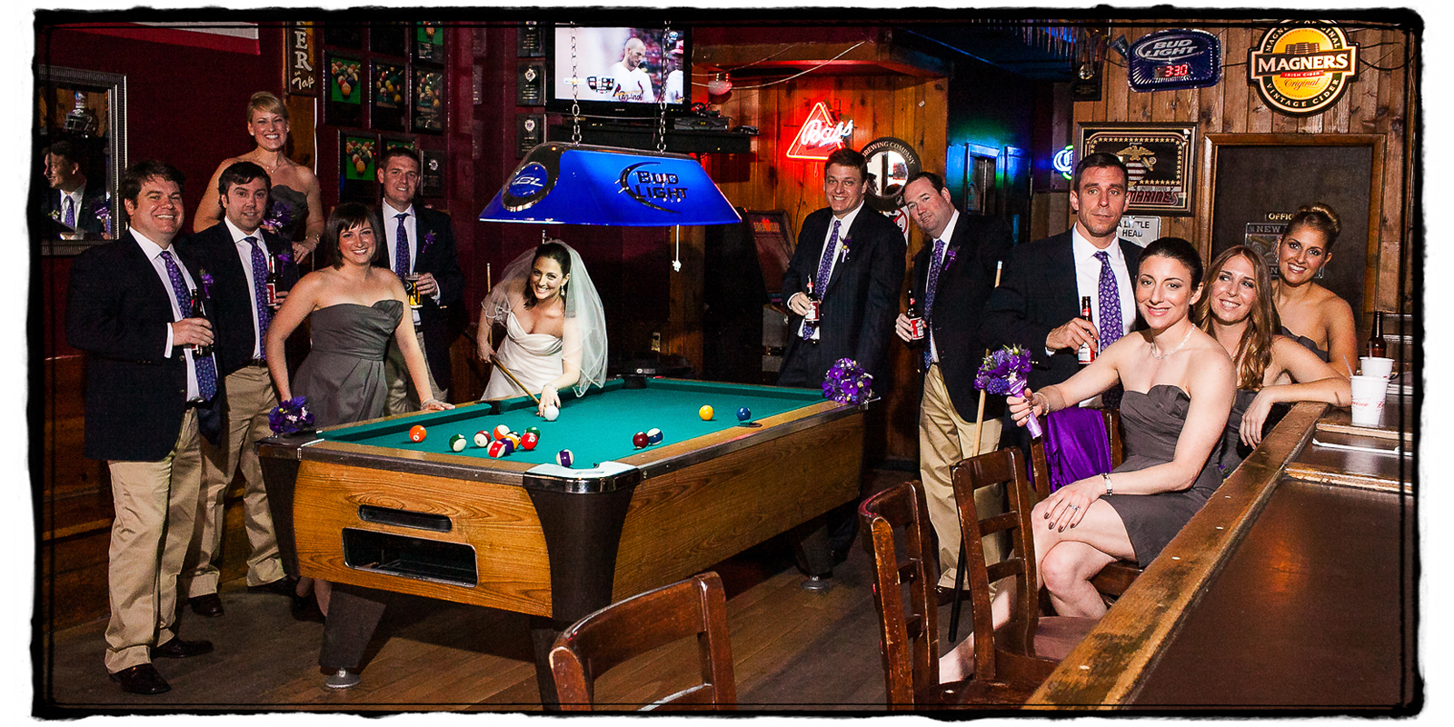 Allison & Peter wanted a shot with their bridal party in their favorite local watering hole in the West Village, NYC.