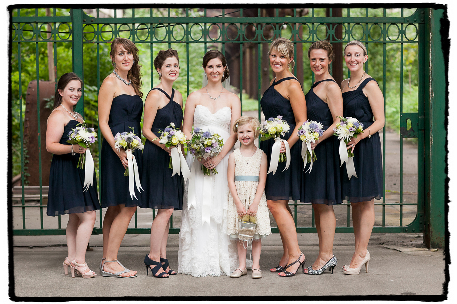 Lauren and her bridesmaids and flowergirl looked lovely at this Liberty House wedding in Jersey City.